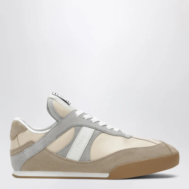 Kick Sneakers In Leather And Suede In Dove Grey made by Chloe