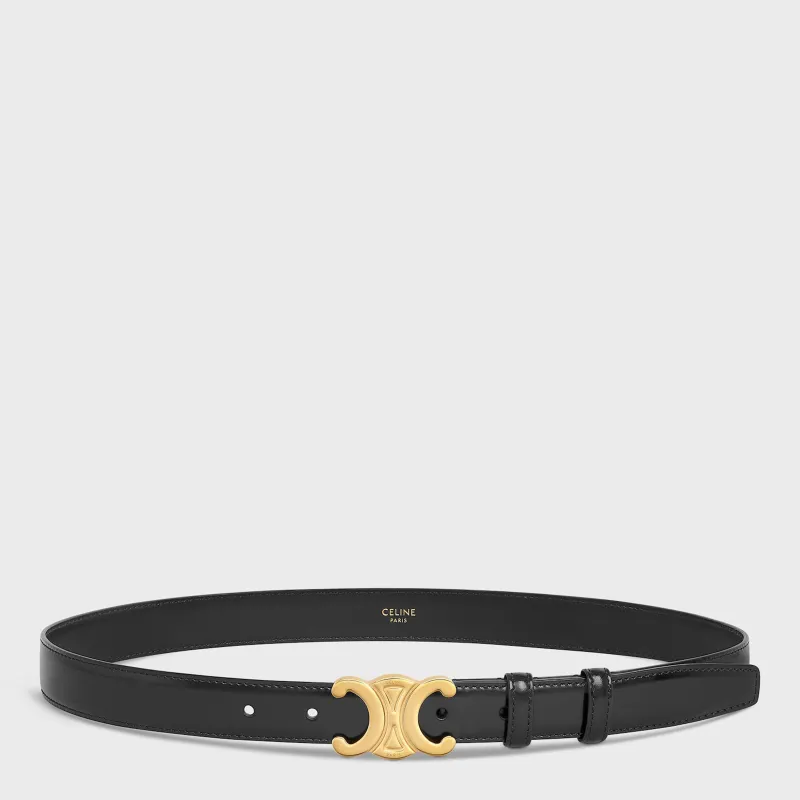 Medium 25mm Triomphe Belt Black/Gold made by Celine