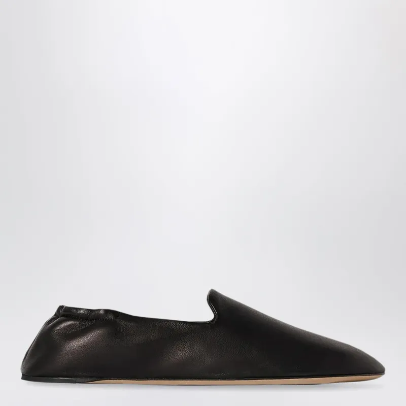 Casa Slipper In Lamb Nappa Leather Black made by The Row