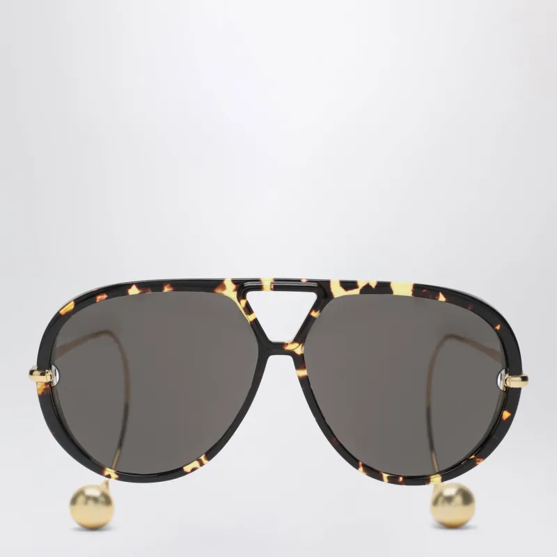 Aviator Drop Sunglasses Havana/Gold made by Bottega Veneta