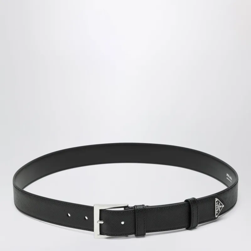 Black Saffiano Belt made by Prada