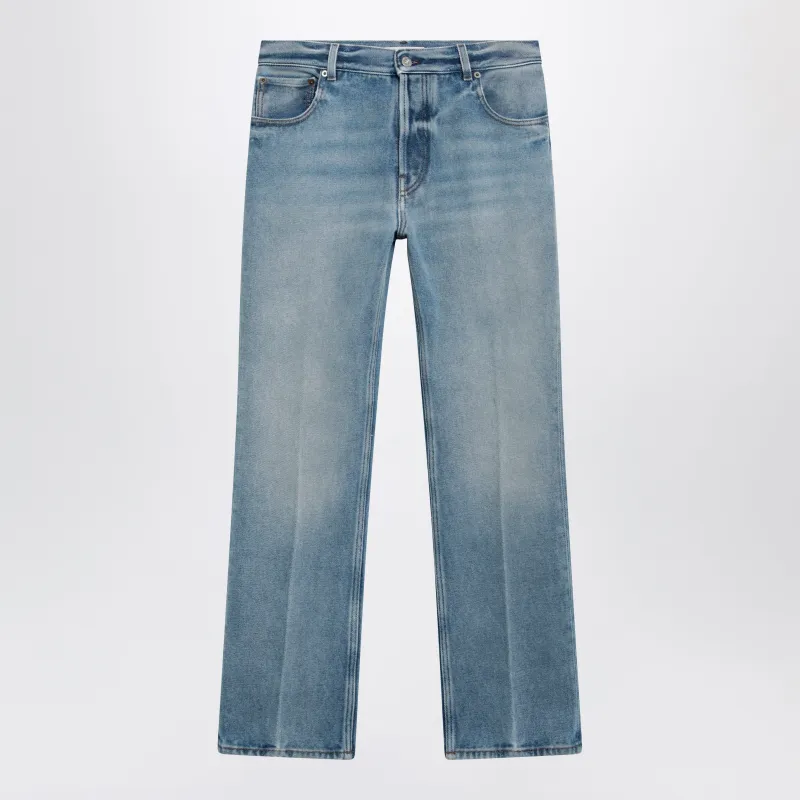 Light Blue Washed Denim Trousers made by Miu Miu