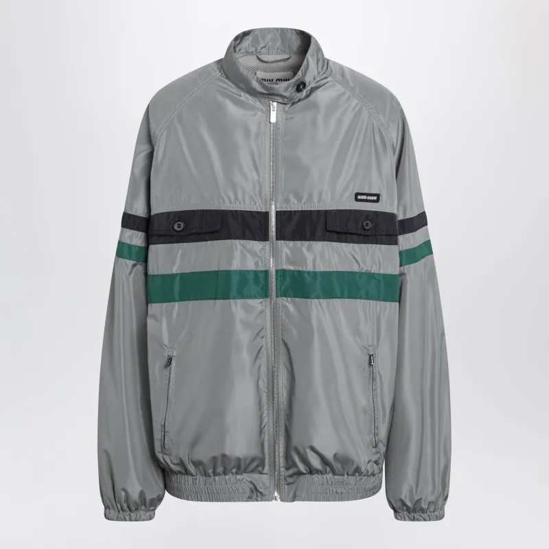 Tech Silk Blouson In Lead Grey made by Miu Miu