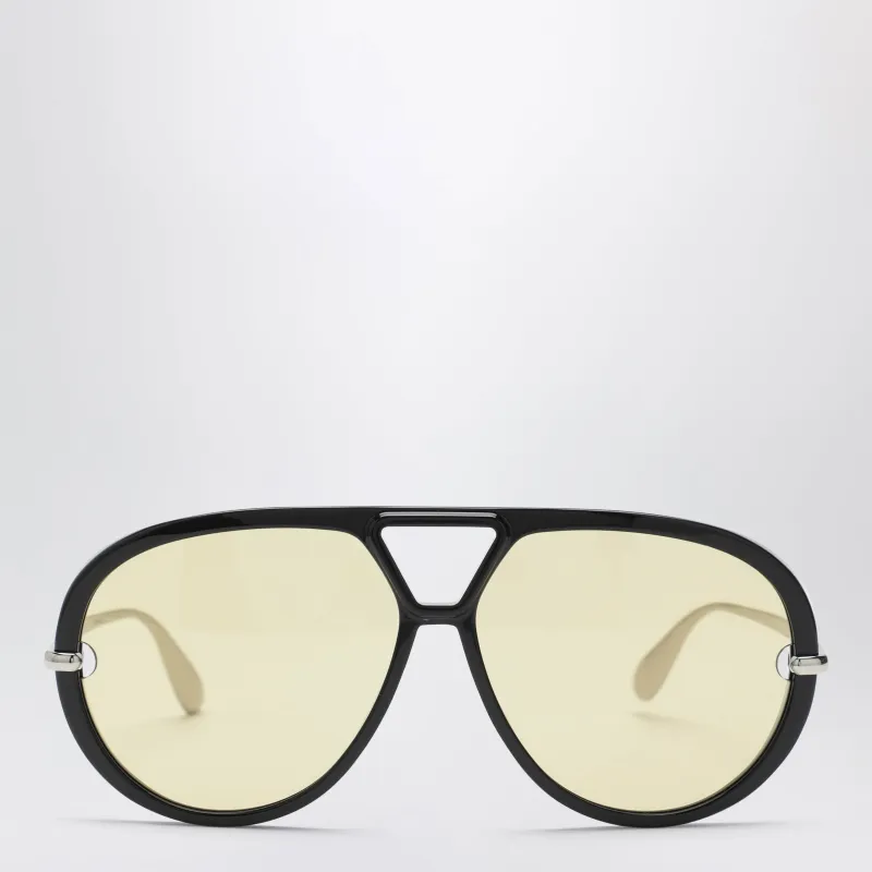 Classic Aviator Sunglasses Black / Silver made by Bottega Veneta