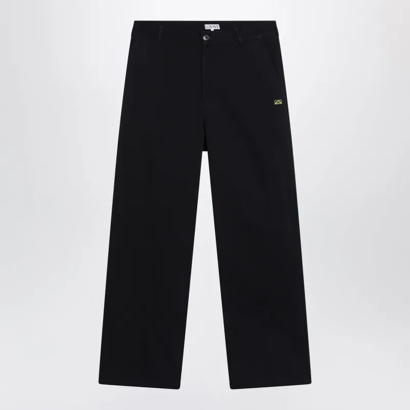 Regular-Fit Cotton Twill Pants In Dark Navy made by Loewe