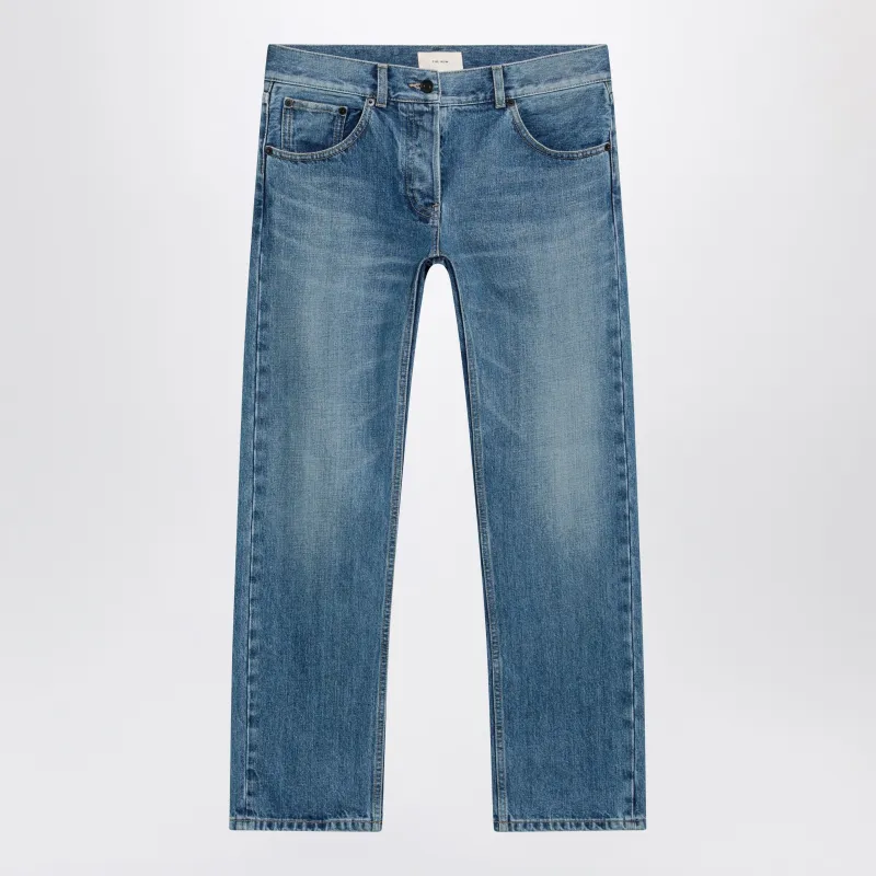 Fima Low-Rise Straight-Leg Cotton Jeans In Indigo made by The Row