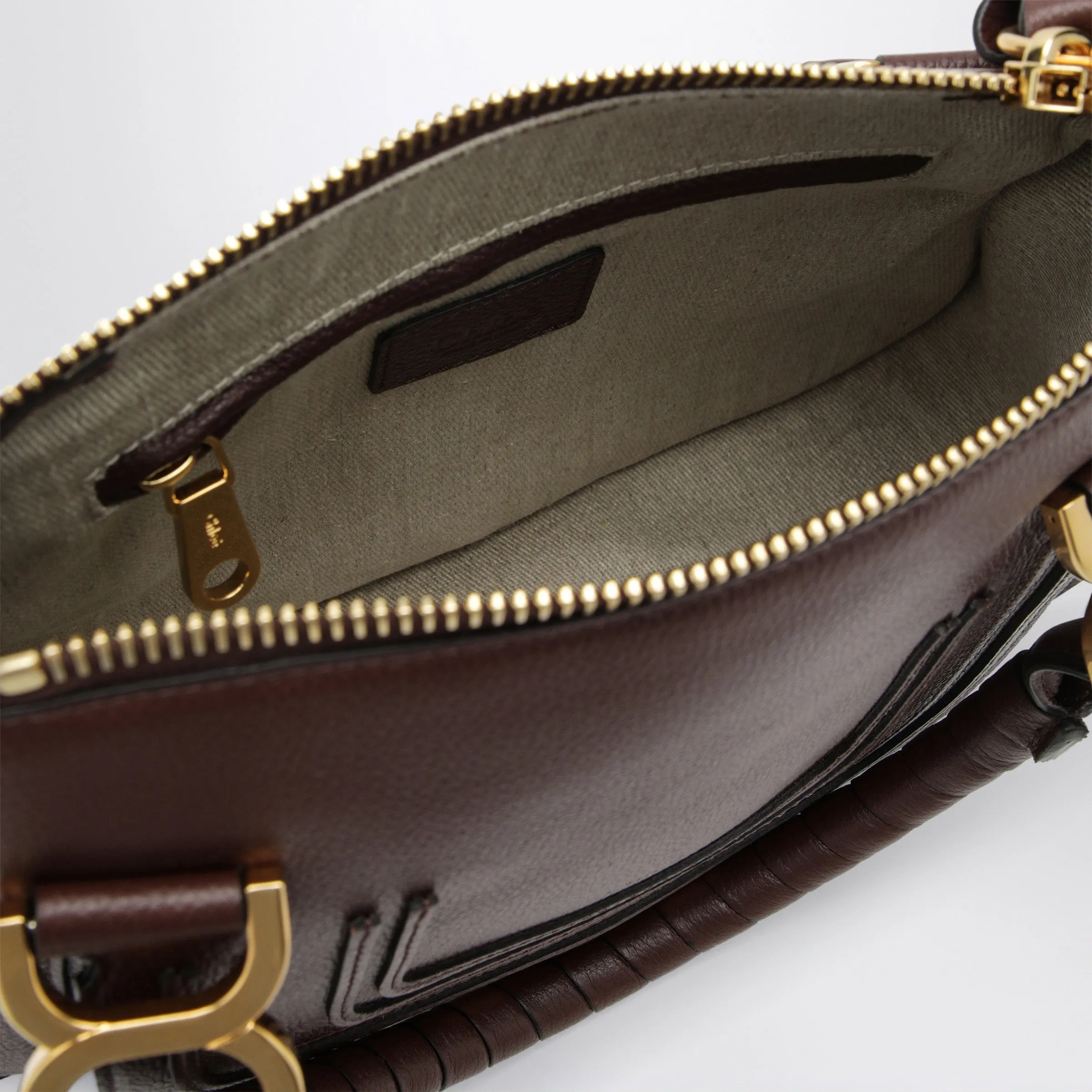 Small Brown Marcie Handbag In Leather sold by Wanan Luxury product image thumbnail 3