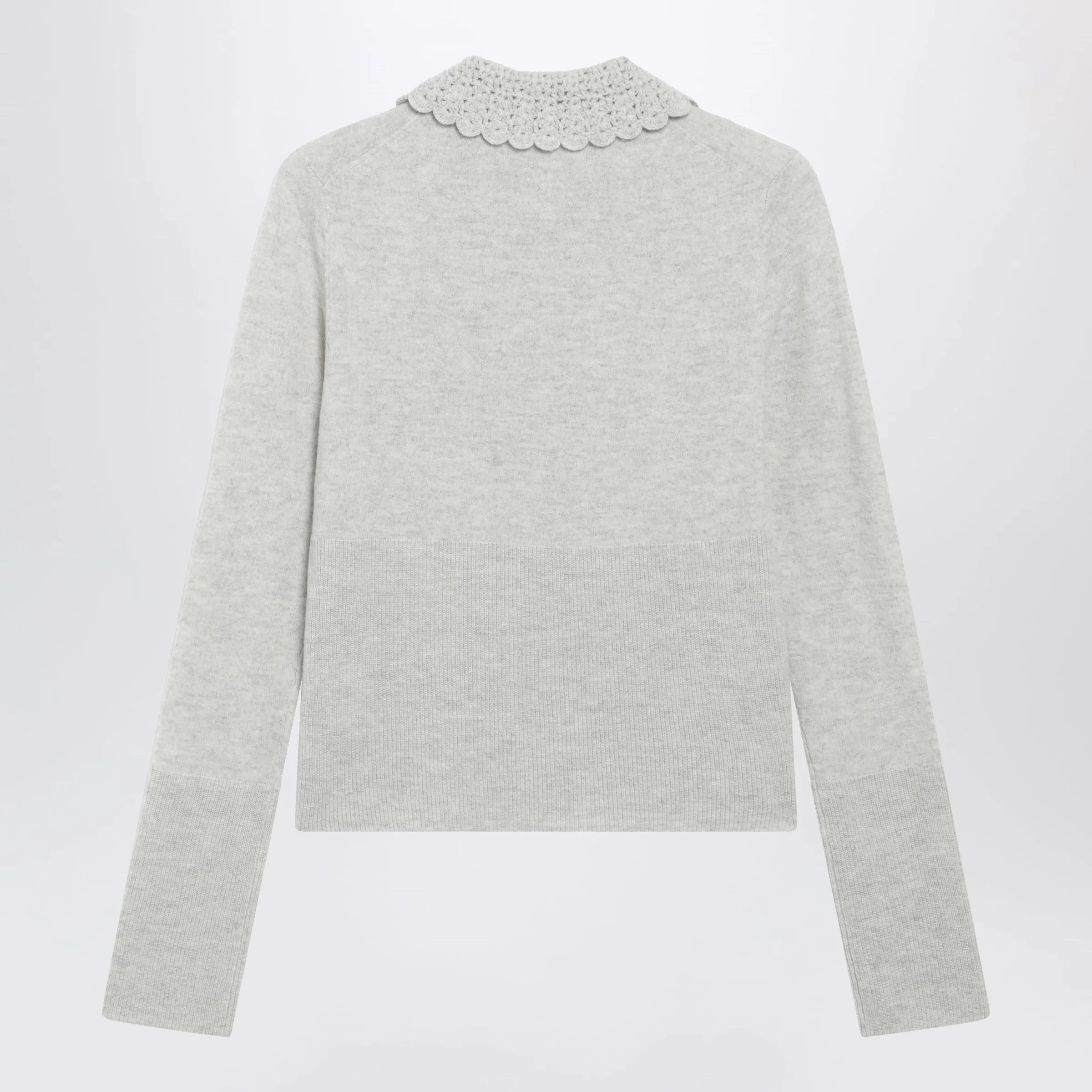 Slim-Fit Logo Wool Cardigan In Sweet Grey sold by Wanan Luxury product image thumbnail 2