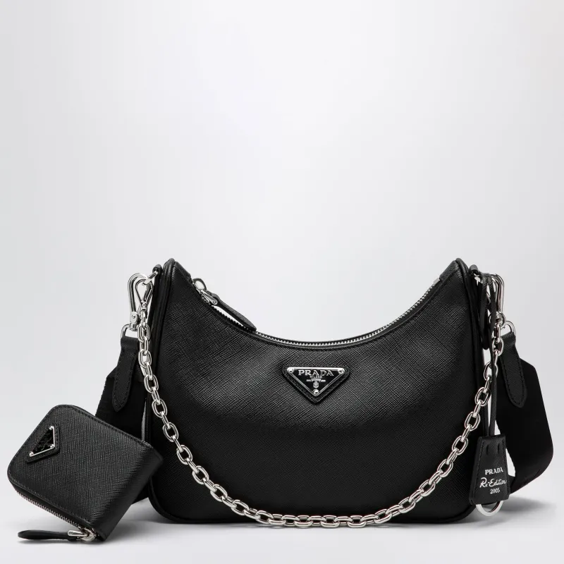 Re-Edition 2005 Black Leather Bag made by Prada