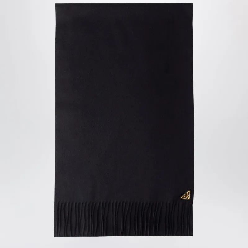 Black Silk And Cashmere Scarf made by Prada