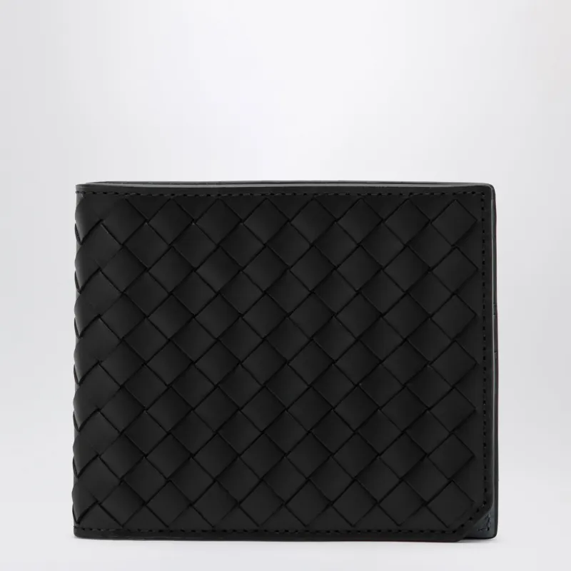 Black Intrecciato Bi-Fold Wallet made by Bottega Veneta
