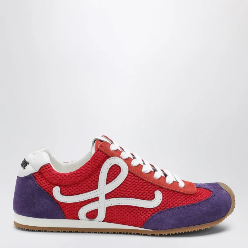 Ballet Runner 2.0 Suede And Mesh Sneakers In Red/White/Purple made by Loewe