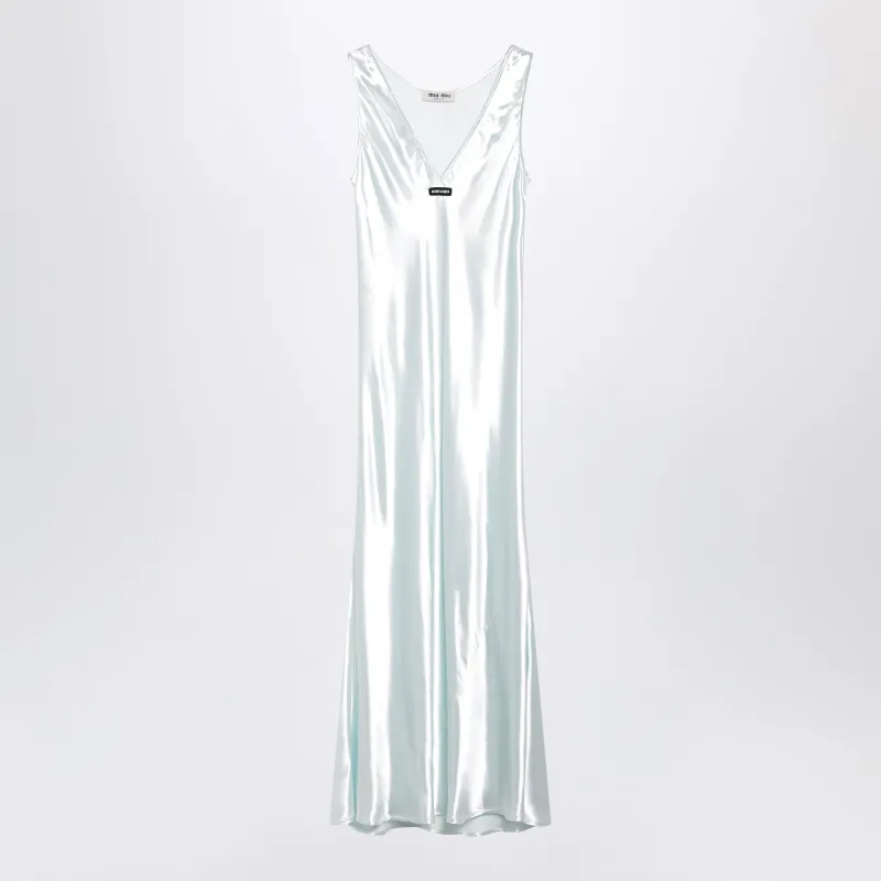 Chlorophyll-Colored Shiny Viscose Dress made by Miu Miu