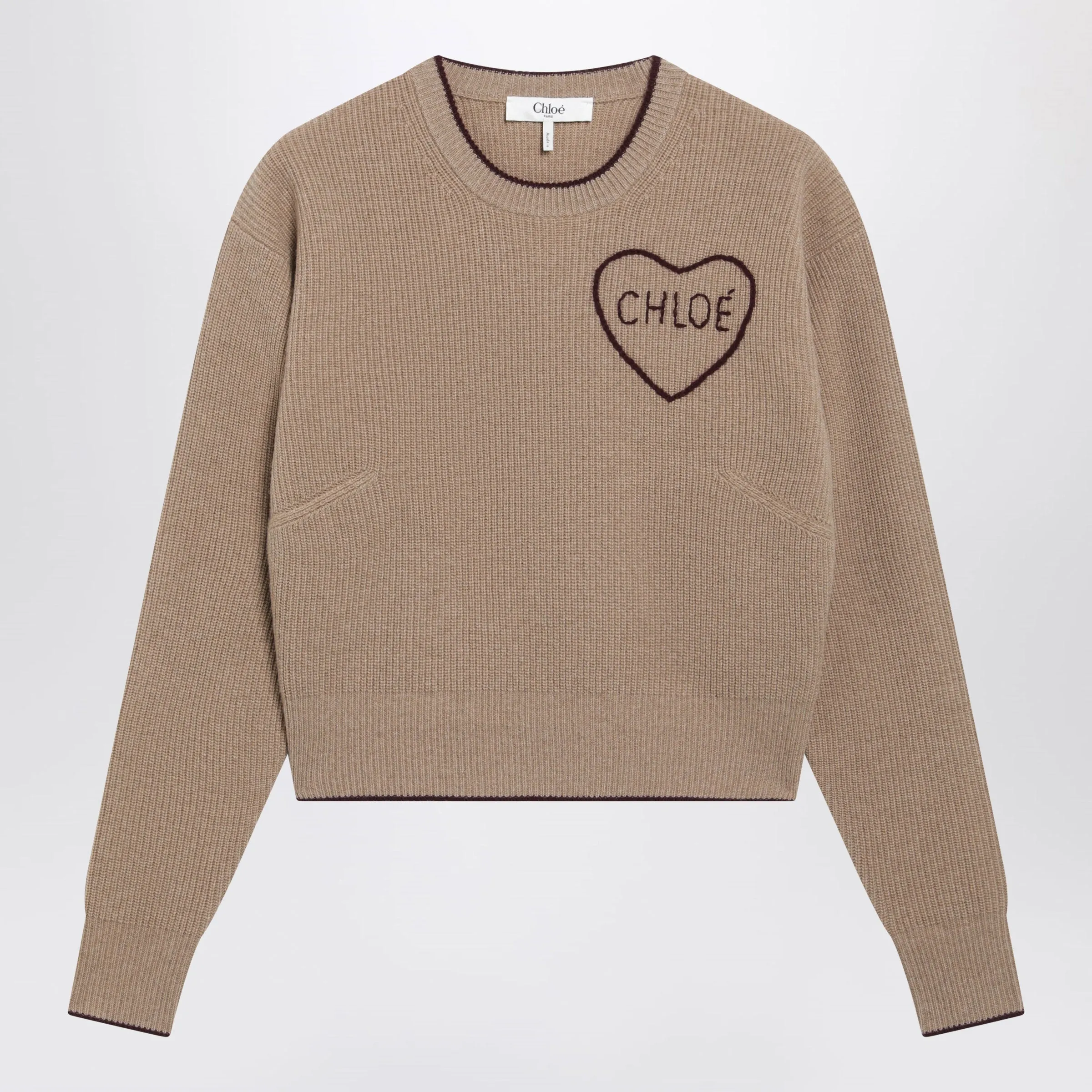 Light Brown Wool And Cashmere Logo Sweater sold by Wanan Luxury