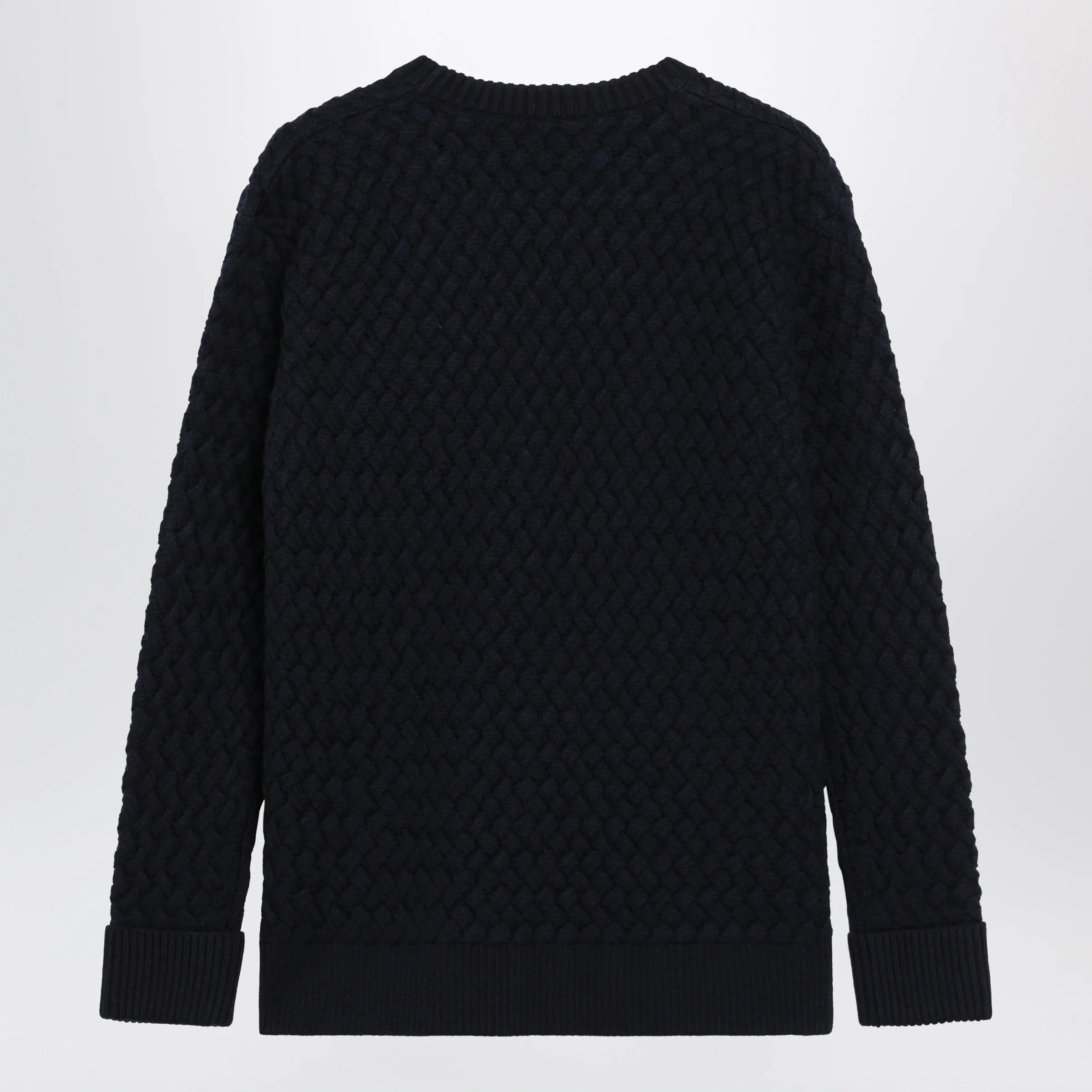 Midnight Blue Intrecciato Wool Sweater sold by Wanan Luxury product image thumbnail 2