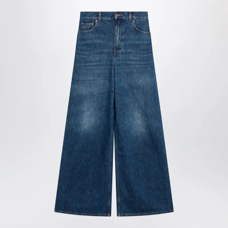 Chloé Flared Jeans In Washed Midnight Blue Denim made by Chloe