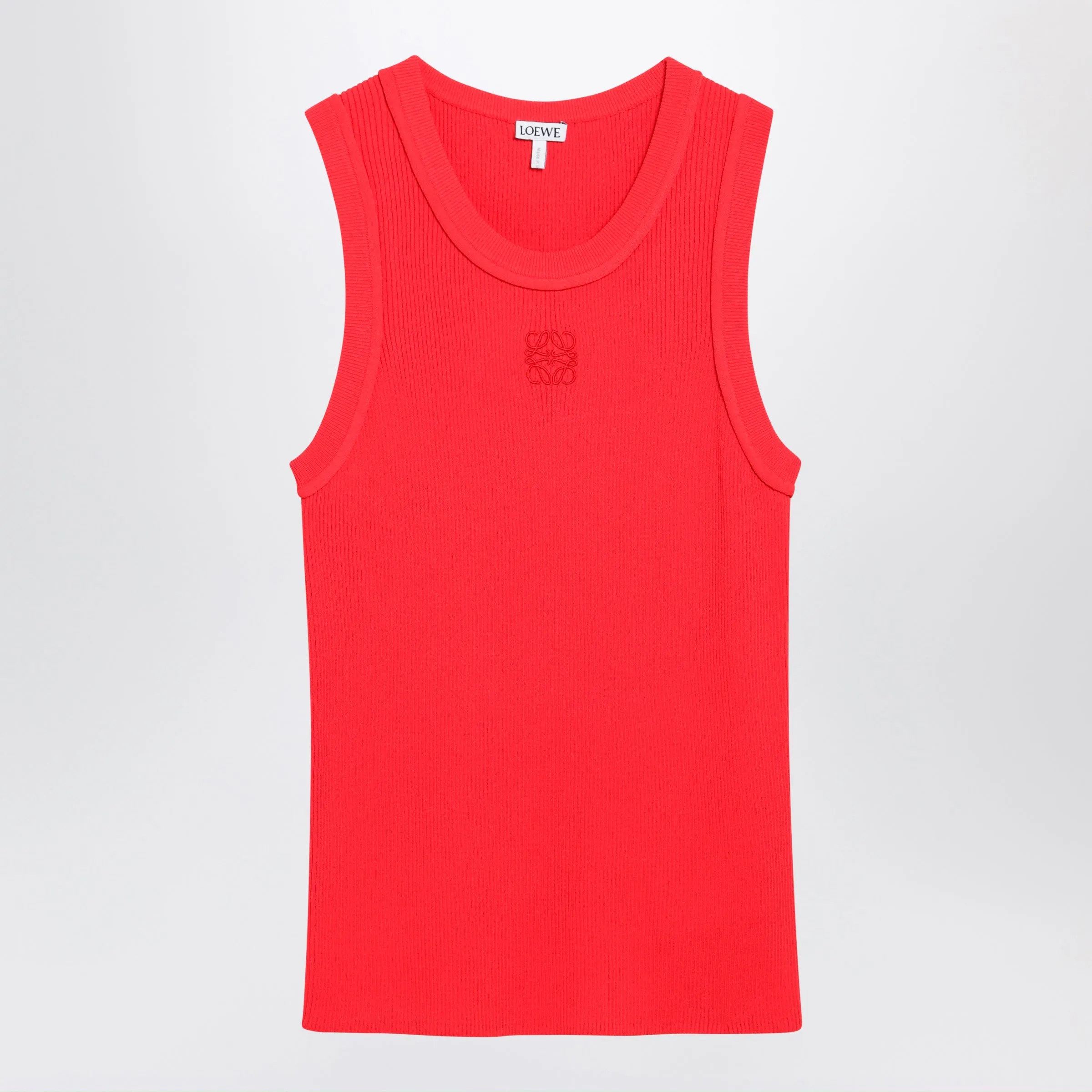 Anagram Ribbed Stretch Viscose Tank Top In Red sold by Wanan Luxury
