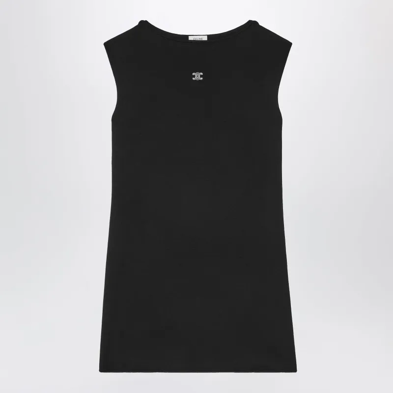 Black Mini Dress In Fine Wool made by Celine
