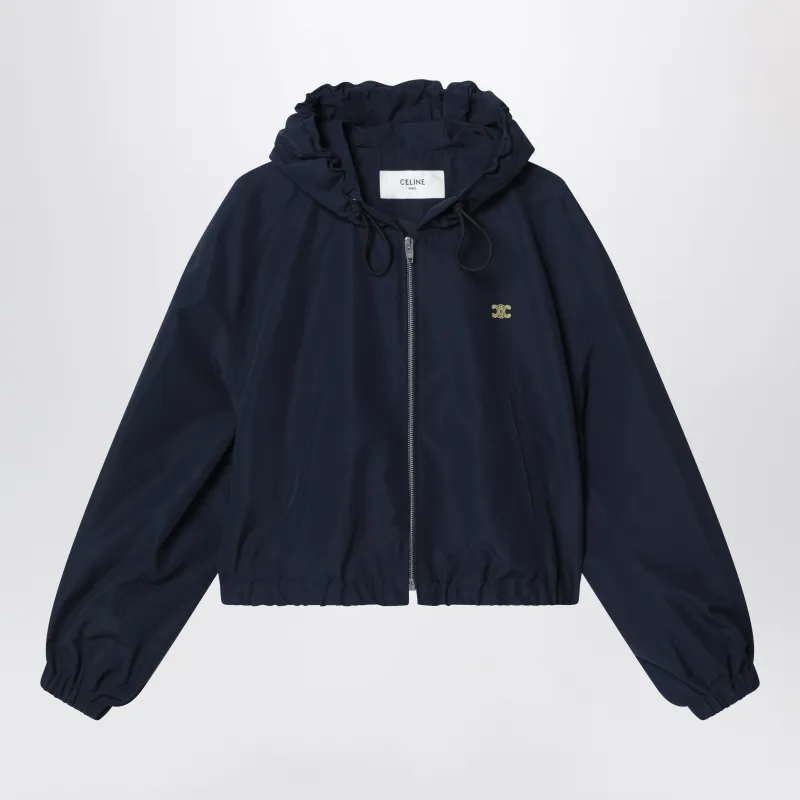 Windbreaker In Nylon Blue made by Celine