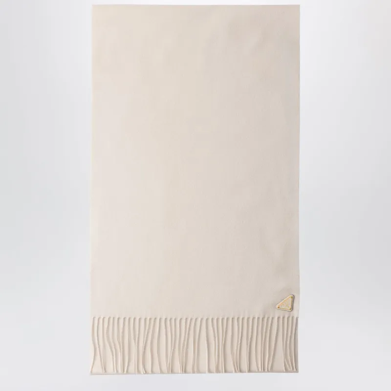 Talc Silk And Cashmere Scarf made by Prada