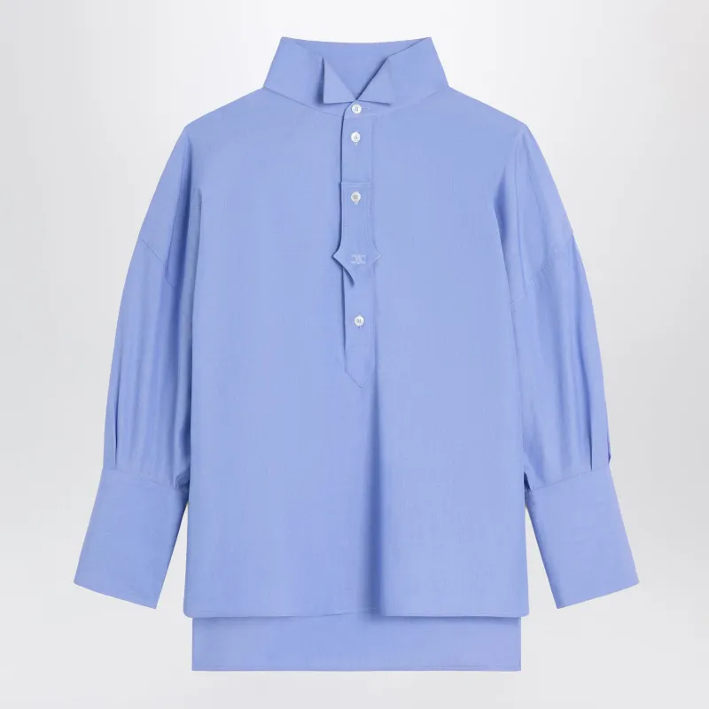 Blue Cotton Poplin Shirt made by Celine