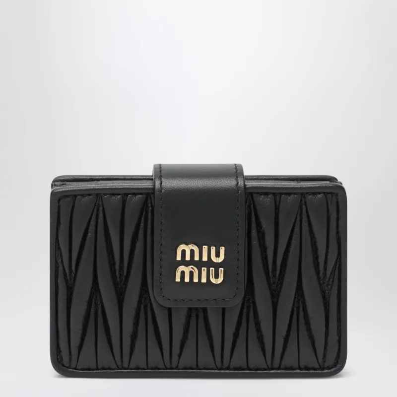 Black Card Holder In Matelassé Nappa Leather made by Miu Miu