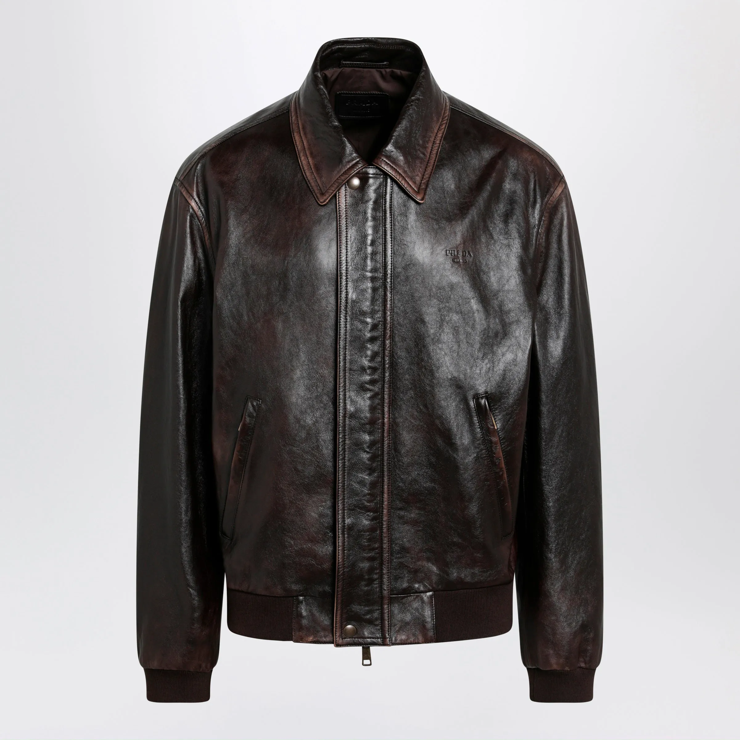 Vintage Nappa Leather Bomber Jacket In Dark Brown sold by Wanan Luxury