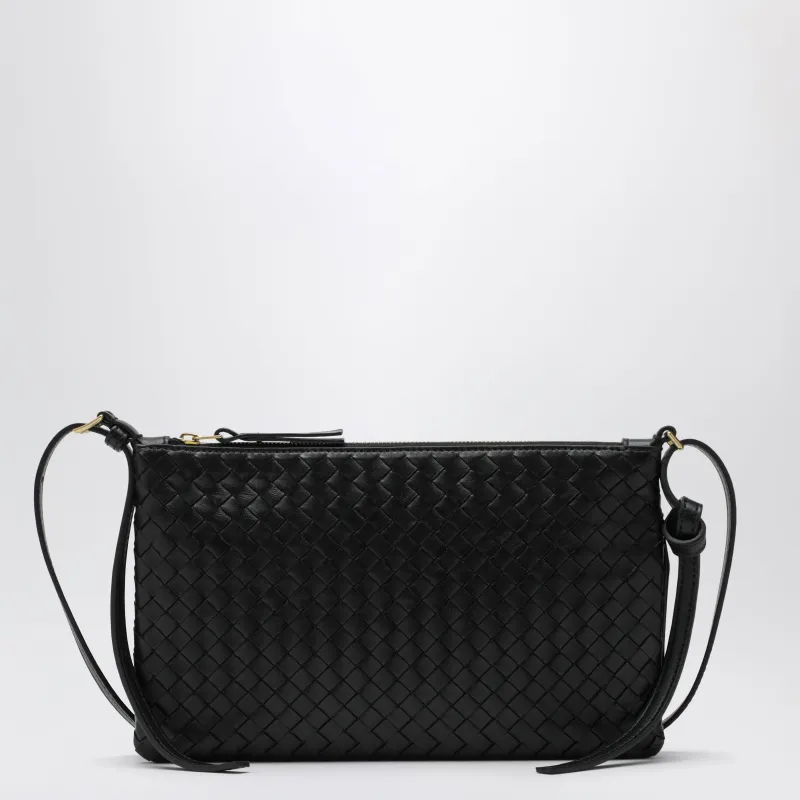 Medium Piccolo Intrecciato Pouch In Black Nappa Leather made by Bottega Veneta