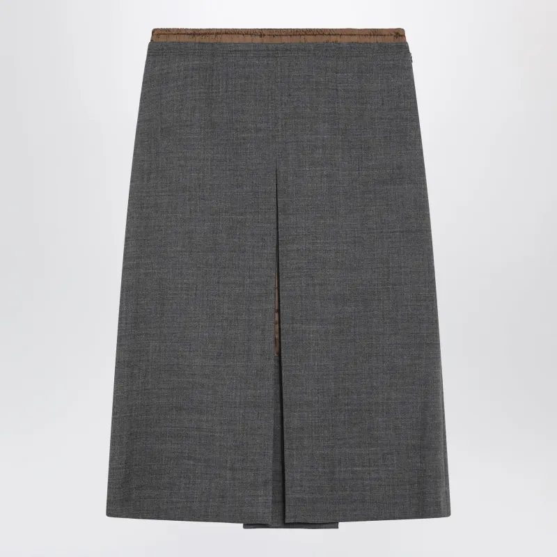 Slate Grey Wool Skirt made by Prada