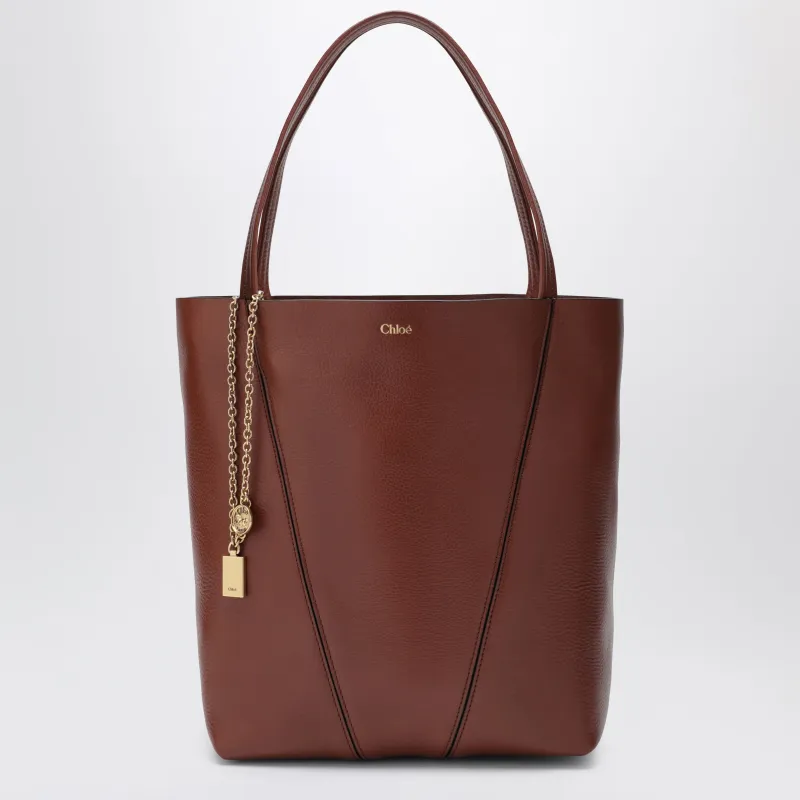 Medium Brown Chloé Spin Tote Bag made by Chloe