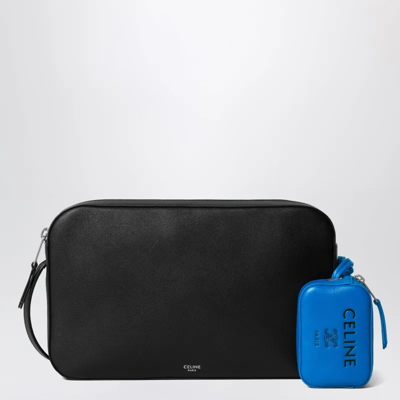 Messenger Bag With Charm In Calfskin And Lambskin Black / Ultra Blue made by Celine