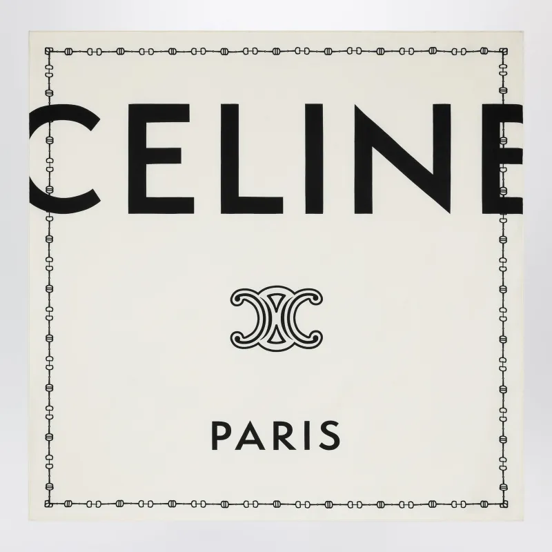 Foulard In Silk Twill With Logo made by Celine