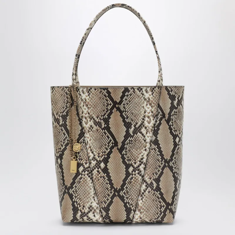 Large Chloé Spin Tote Bag In Python-Effect Leather made by Chloe