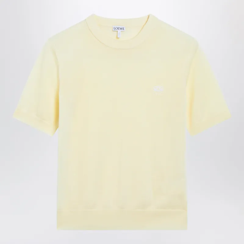 Light Yellow Wool Knit Top made by Loewe