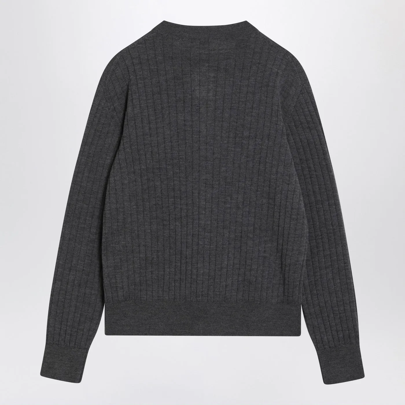 Grey Ribbed Wool Cardigan sold by Wanan Luxury product image thumbnail 2