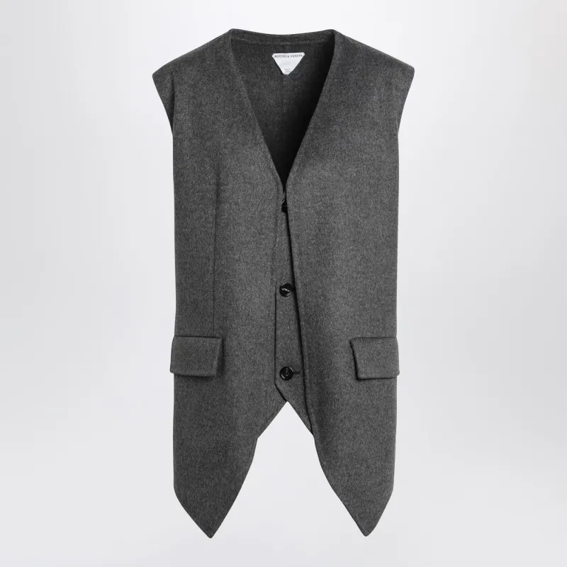 Reversible Grey Wool Vest made by Bottega Veneta