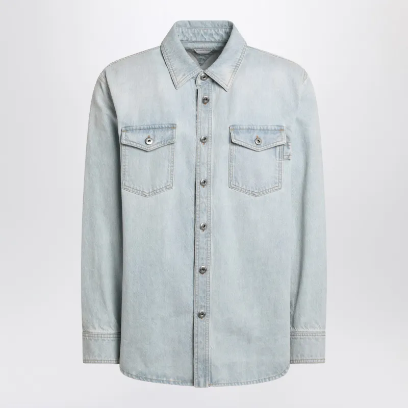 Light Blue Denim Shirt Extra Bleach made by Bottega Veneta