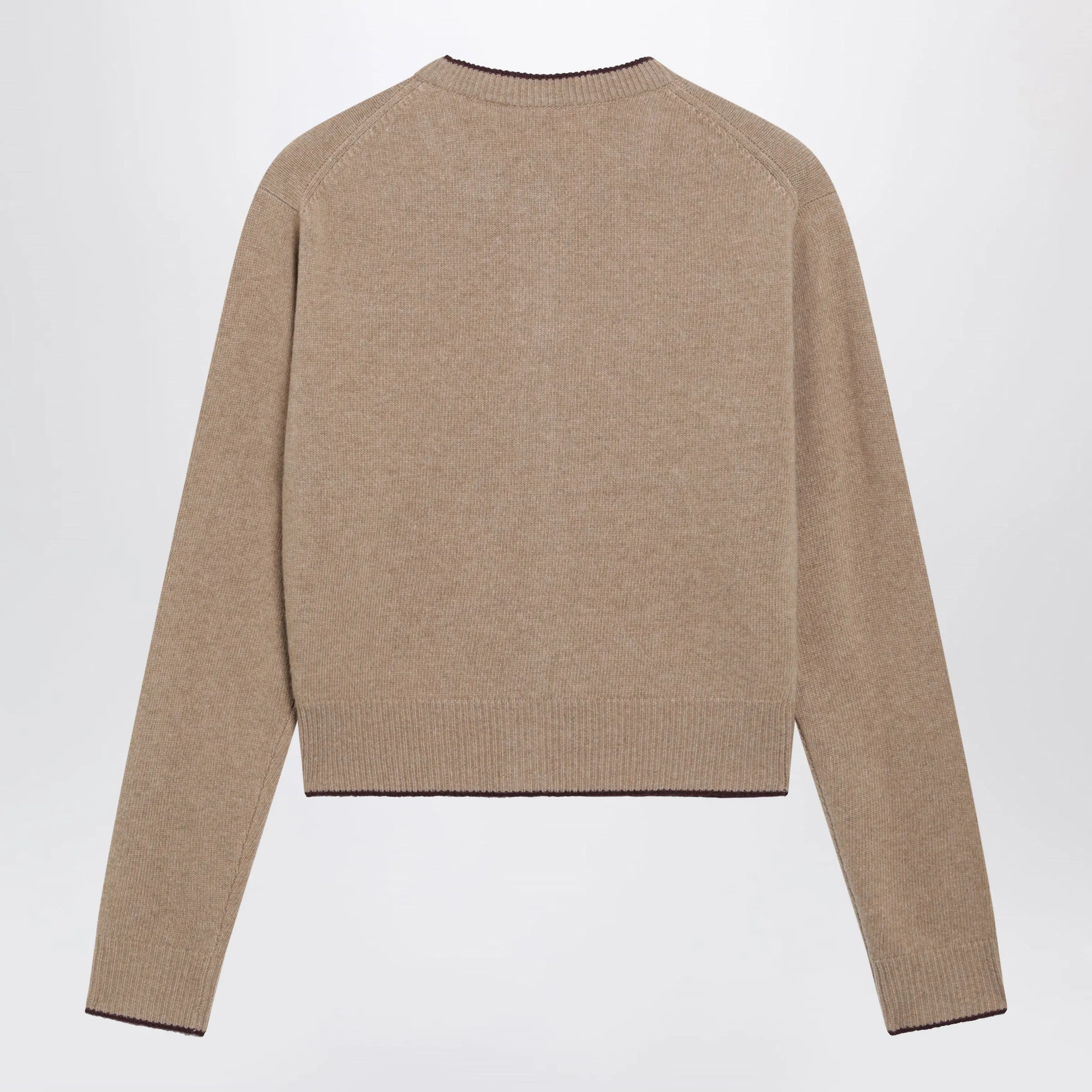 Light Brown Wool And Cashmere Logo Cardigan sold by Wanan Luxury product image thumbnail 2