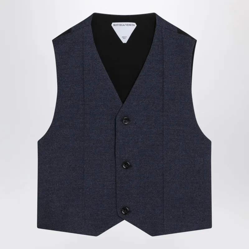 Dark Blue Wool Vest made by Bottega Veneta