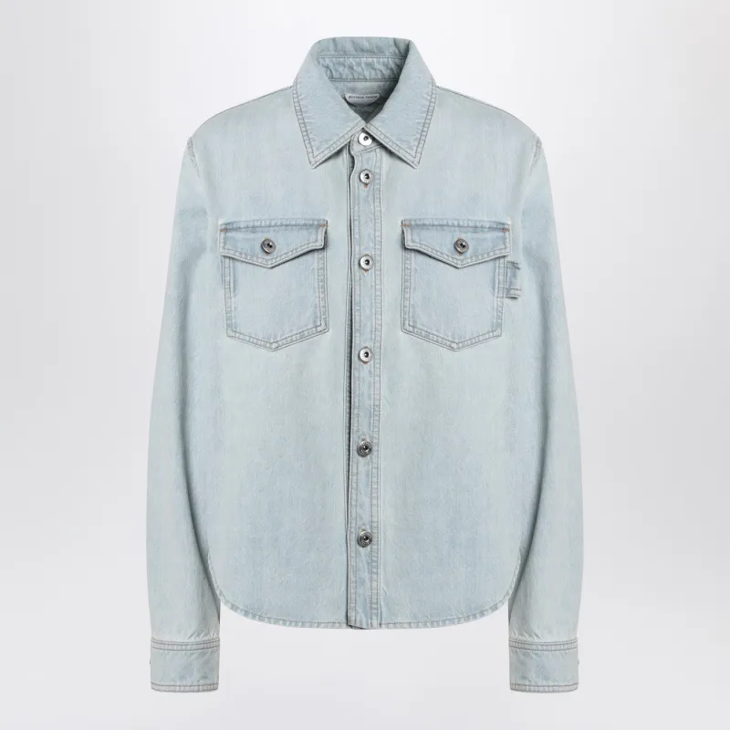 Light Blue Denim Shirt Extra Bleach made by Bottega Veneta
