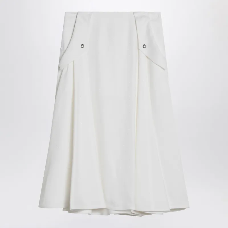 Ivory Pleated Midi Skirt made by Bottega Veneta