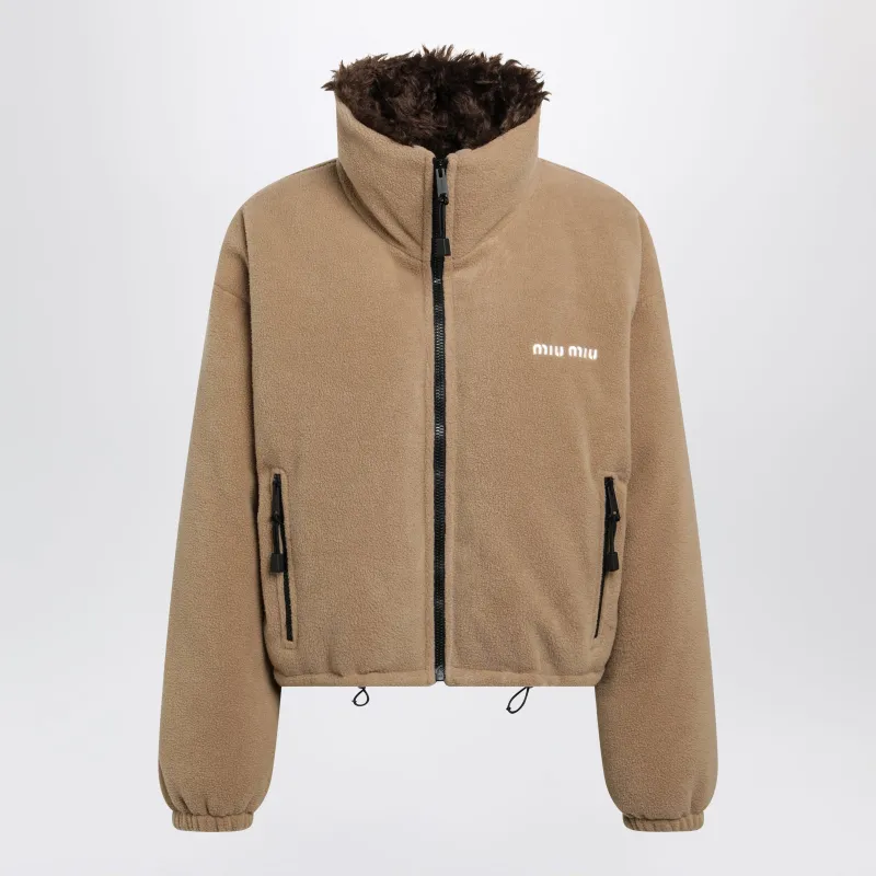 Camel Fleece Down Jacket made by Miu Miu