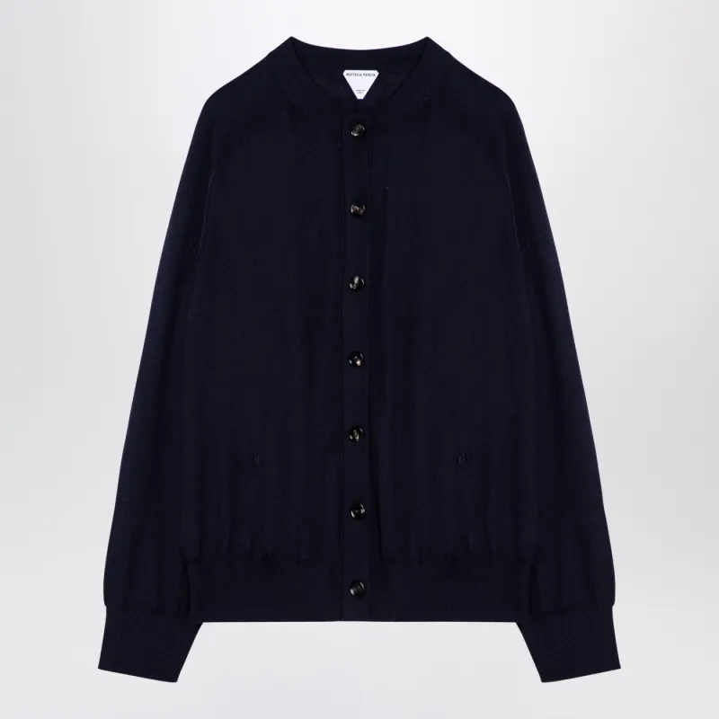 Navy Blue Cashmere Cardigan made by Bottega Veneta