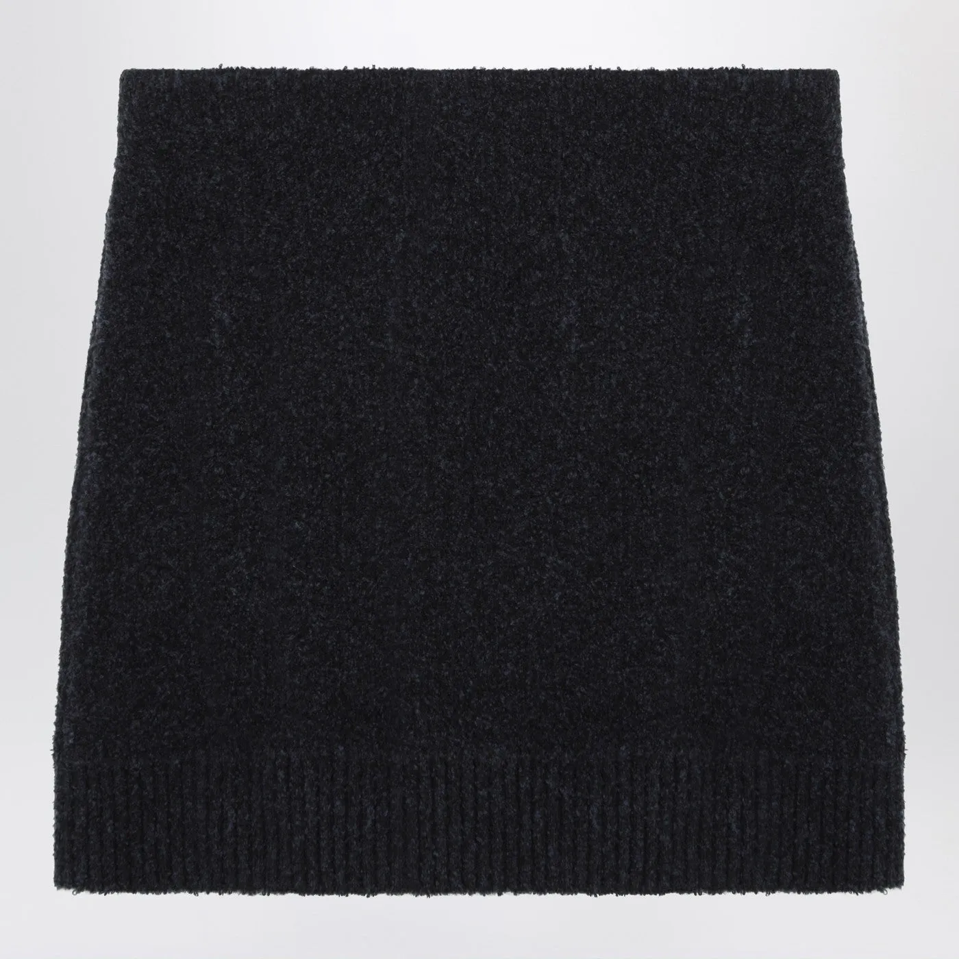 Navy Blue Bouclé Wool Blend Mini Skirt sold by Wanan Luxury product image thumbnail 2