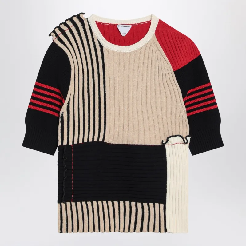 Multicolored Striped Cotton Sweater made by Bottega Veneta