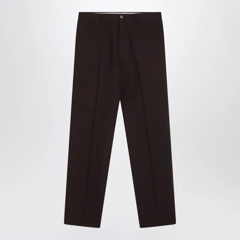 Brown Wool Trousers made by Prada