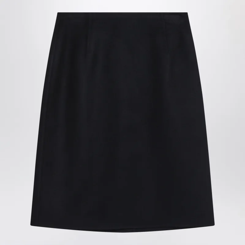 Vivian Navy Blue Cashmere Skirt made by Loro Piana