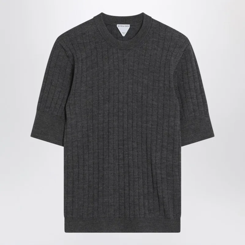 Anthracite Grey Wool Sweater made by Bottega Veneta