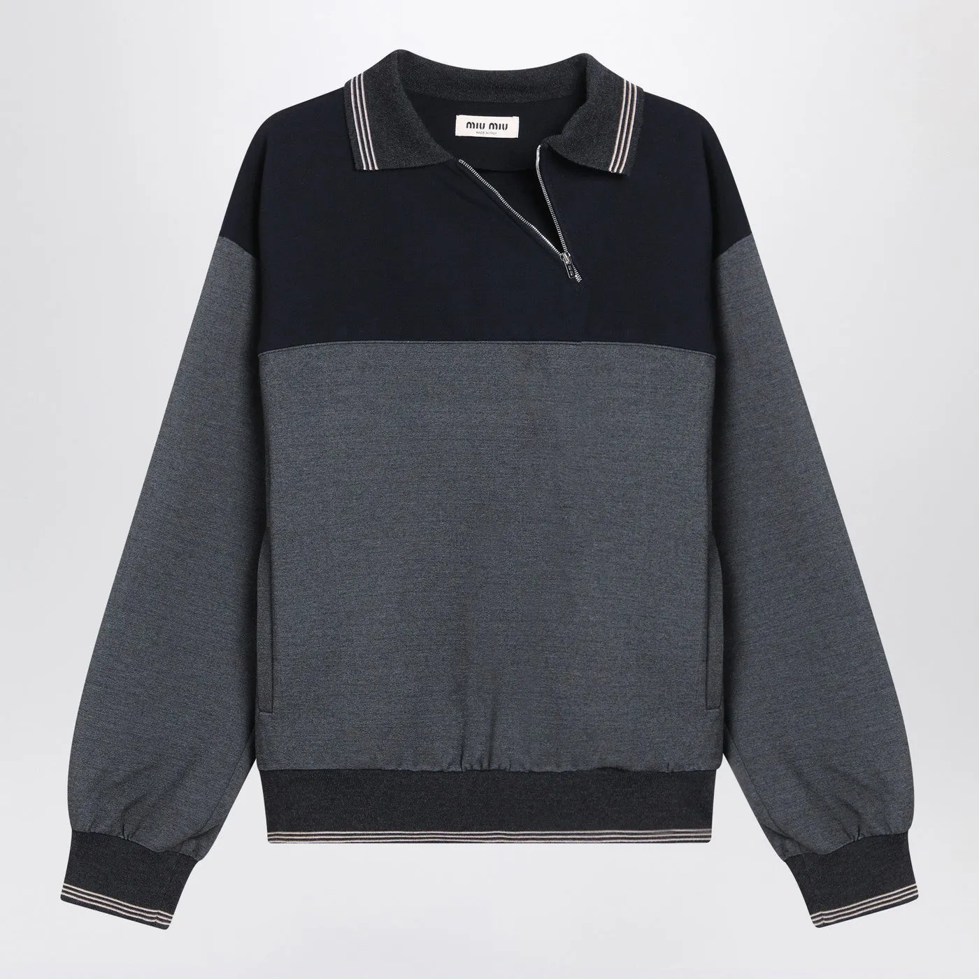 Sweatshirt With Zip Anthracite/Blue sold by Wanan Luxury