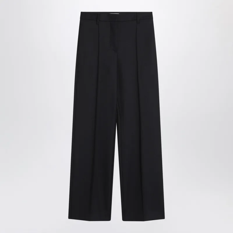 Blue Wool Wide Trousers made by Prada